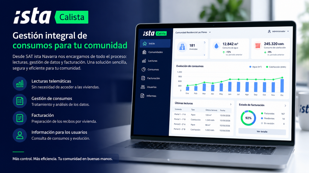 Lectura de contadores en Pamplona con Calista